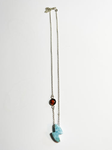 larimar and amber necklace