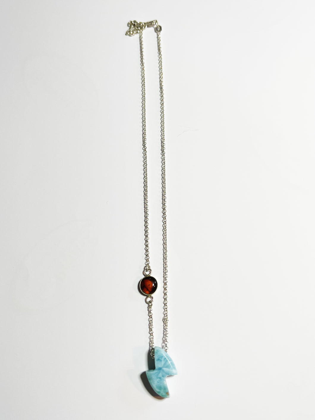 larimar and amber necklace