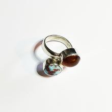 Load image into Gallery viewer, larimar and amber ring
