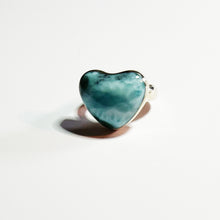 Load image into Gallery viewer, heart larimar ring
