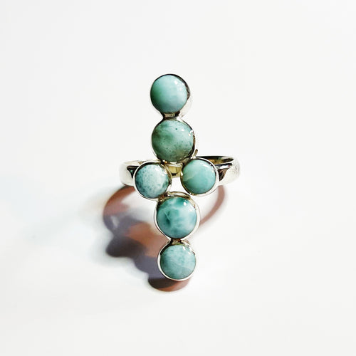 cross larimar ring